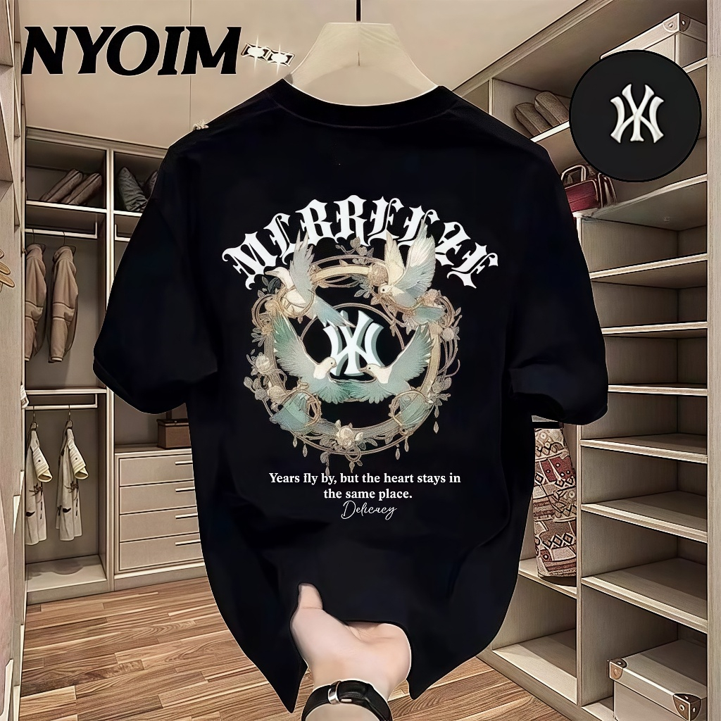 Kaos Pria/Wanita NY Yankees, Desain Burung & Logo Klasik