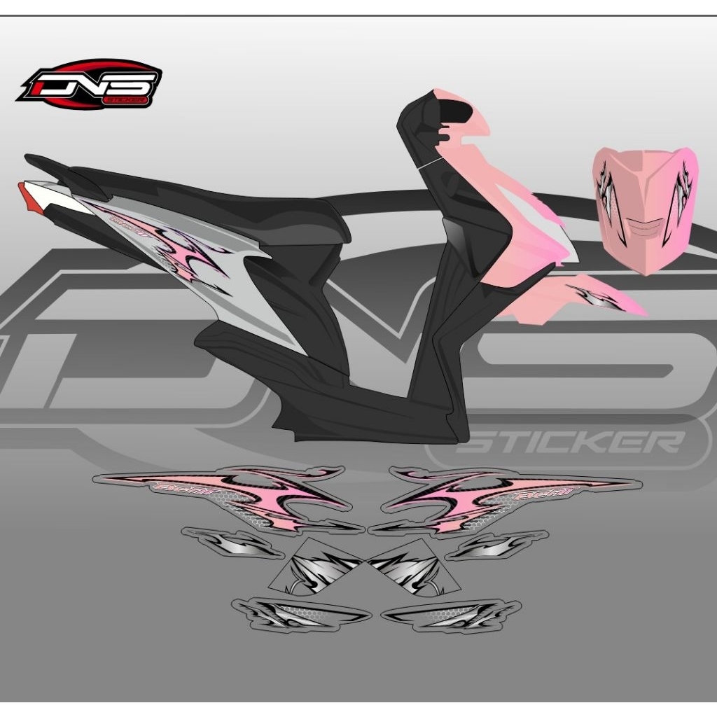 Striping stiker transparan Beat karbu Vietnam style varky