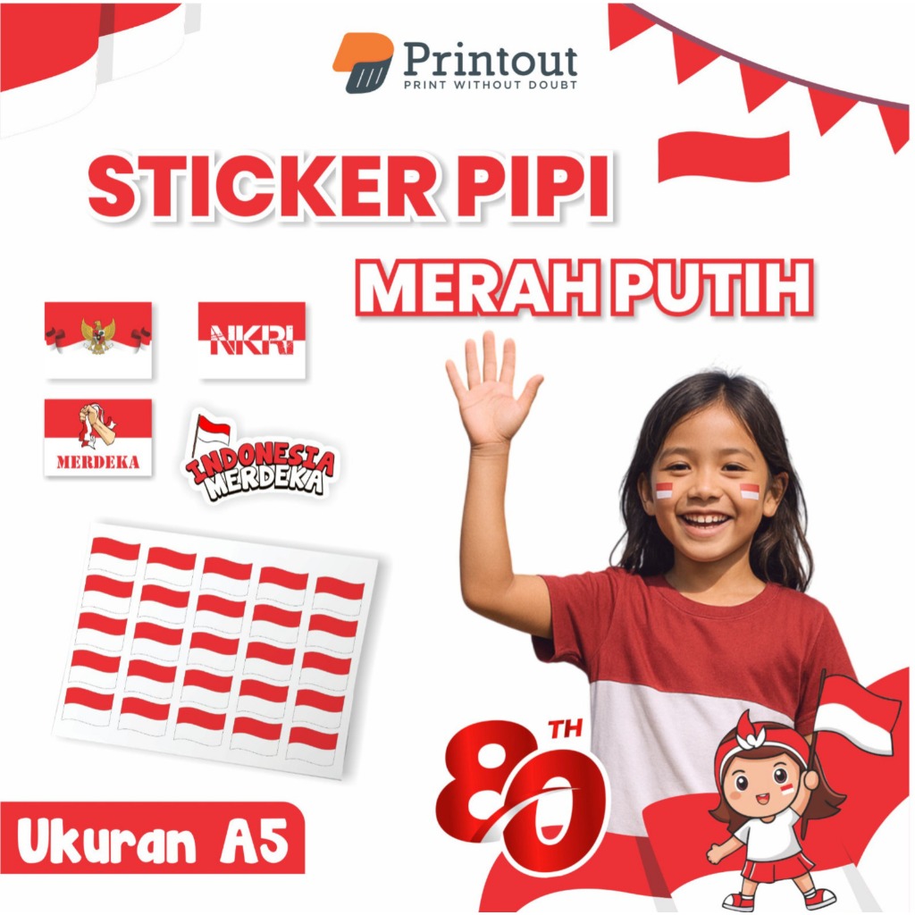 

Printout Print Stiker Pipi Kemerdekaan | Print Stiker Pipi Merah Putih | Tema 17 Agustus