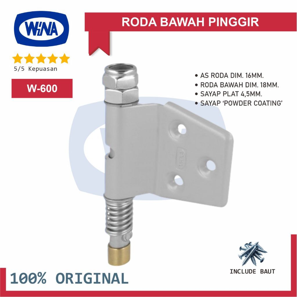 Roda Bawah Pinggir Wina W600 Engsel Pintu Garasi Geser Sliding & Lipat - 100% Original
