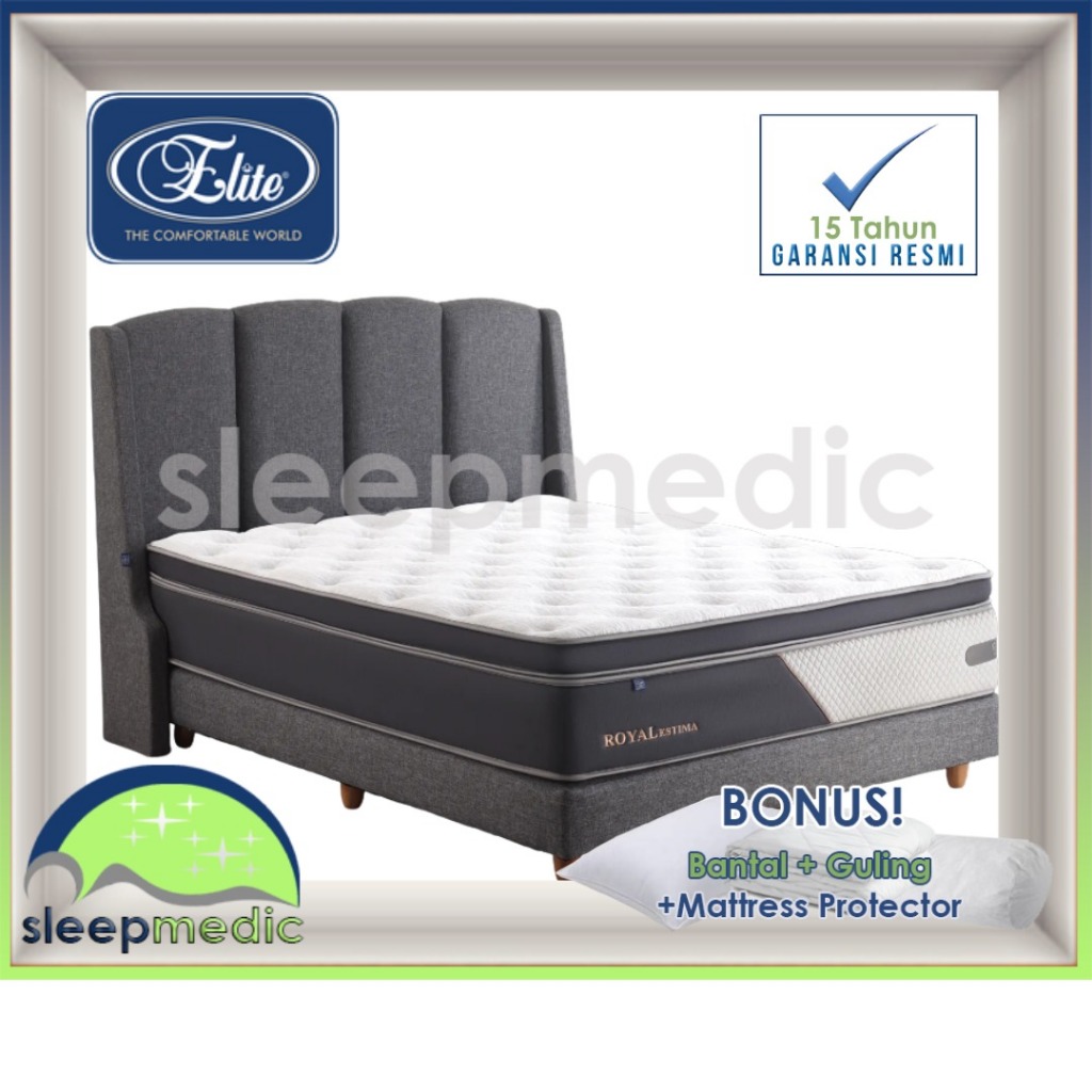 ELITE SpringBed ROYAL ESTIMA Ultraflex LFK Spring Latex Firm Keras ( KASUR / FULL SET ) ukuran 90x20