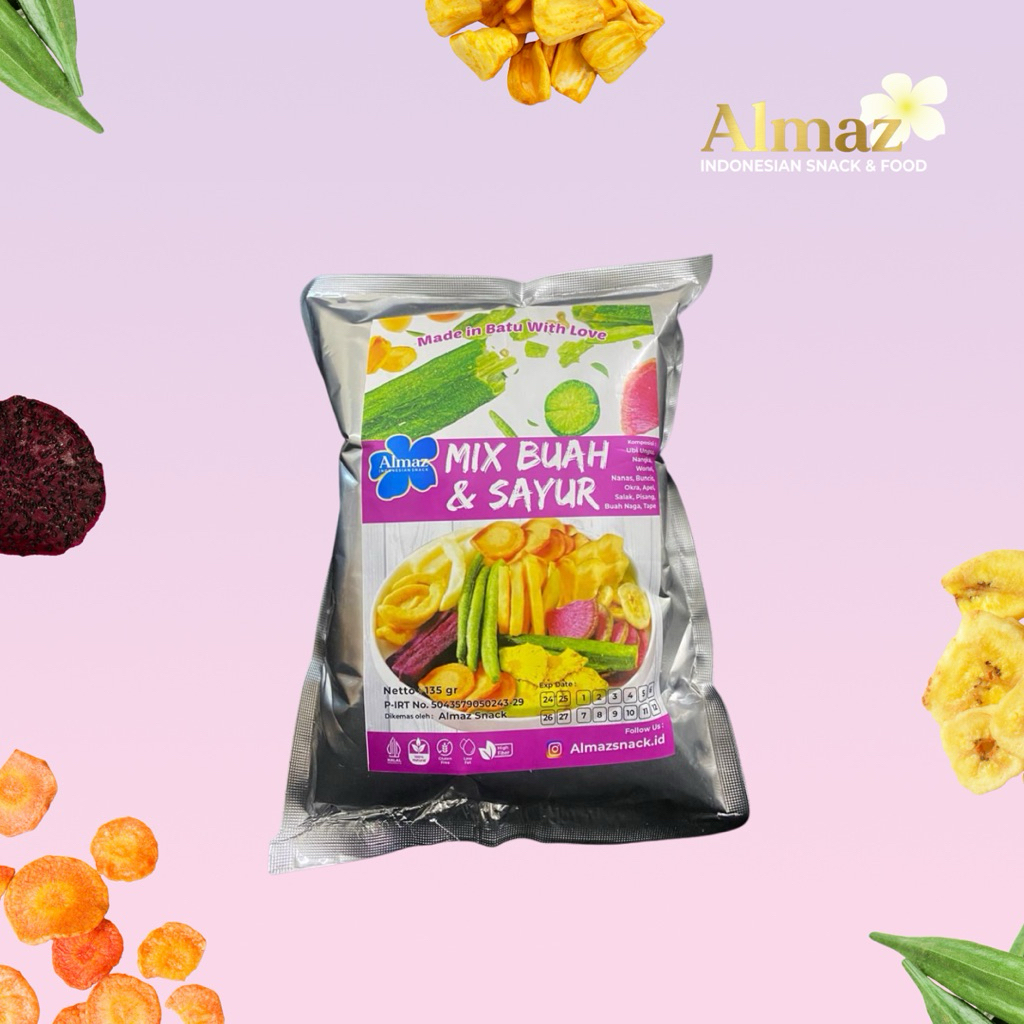 

Almaz Snack - Keripik Mix Sayur & Buah (100gr) (Foil Package)