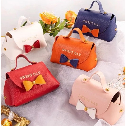 

[VAES] Tas Kulit Jinjing Kecil / Tas Lucu Warna-Warni / Tas Hampers Gift Hadiah / Papergbag Hampers Lucu Mewah