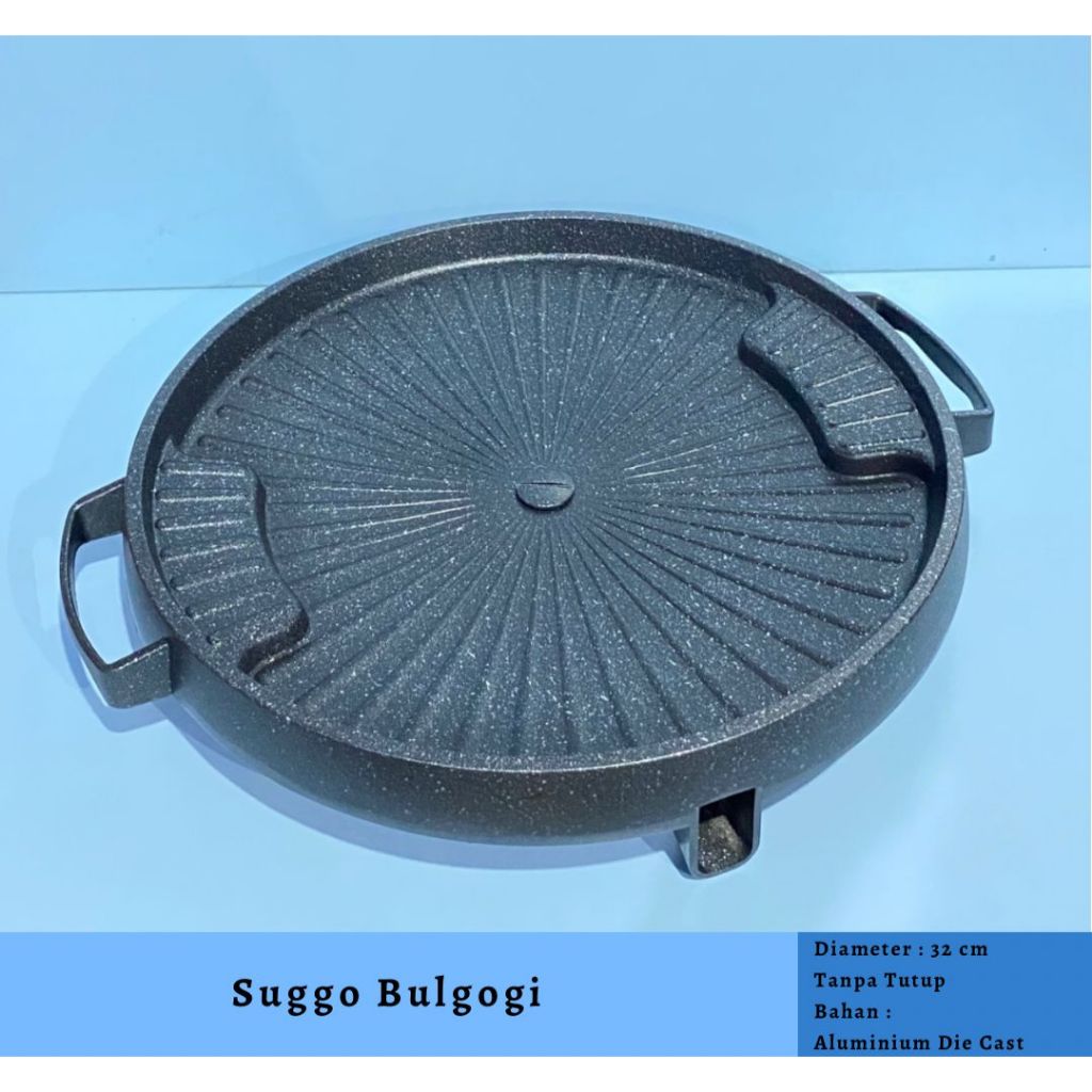 Bulgogi Pan 32cm Panci Korea Round Grill Pan / Square Grill Pan / Alat Panggang Korea BBQ / Bulgogi 
