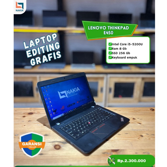 LENOVO THINKPAD E450 ✅Intel Core i5-5200U ✅Ram 8 Gb ✅SSD 256 Gb ✅Keyboard empuk