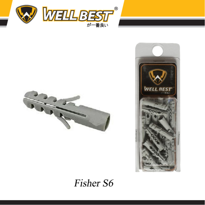 WELLBEST Fisher S6 Baut Tembok ( isi 24 Pcs)
