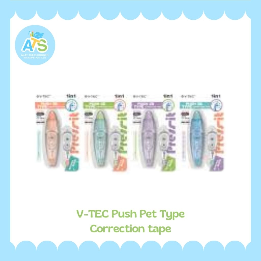 

v-tec push pet type correction tape ct-950 f