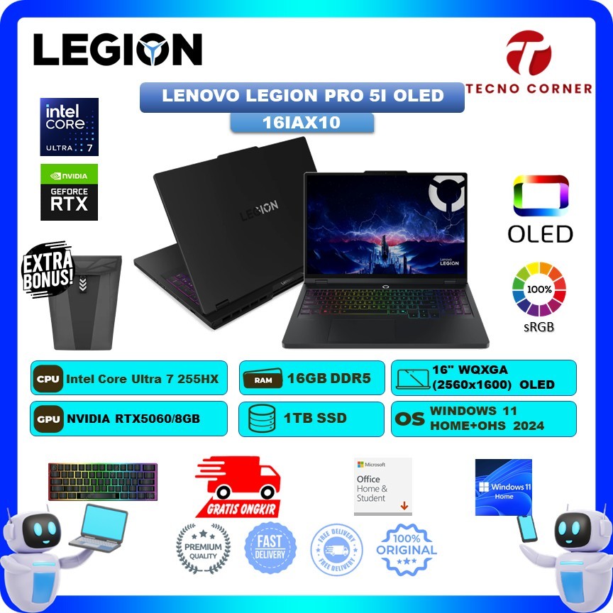 Laptop Gaming Lenovo Legion Pro 5I 16 RTX5060 8GB/  Intel Ultra 7 255HX  RAM 16GB SSD 1TB Windwos 11