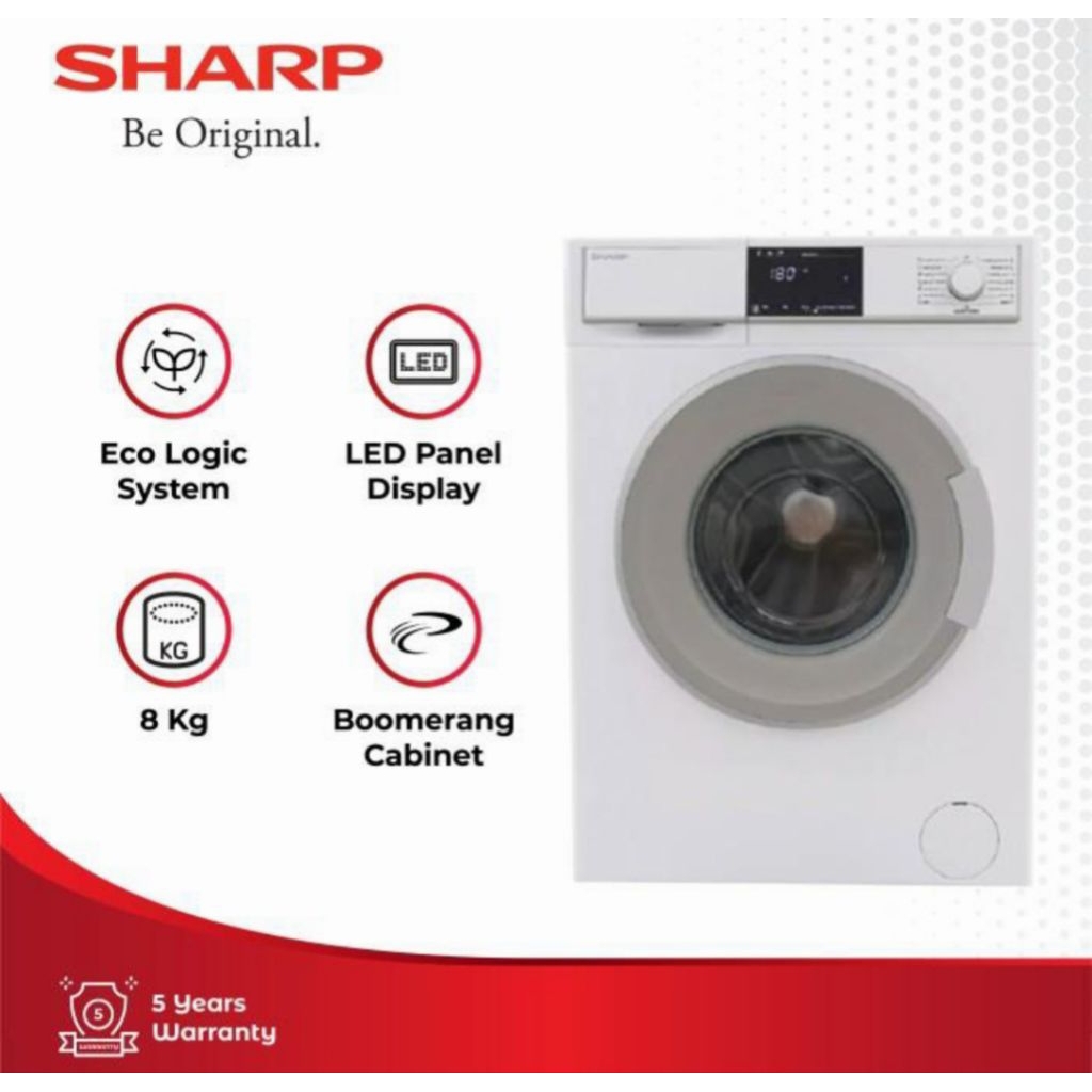 MESIN CUCI SHARP 1 TABUNG FRONT LOADING 8KG ES-FL1082 MESINCUCI SHARP FRONTLOADING 8 KG ES-FL1082 SH