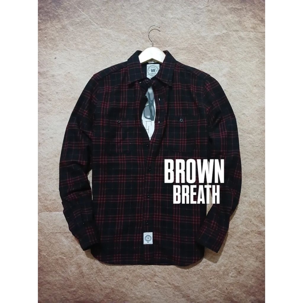 shirt BROWN BREATH bahan wool recomend bekas/second/preloved