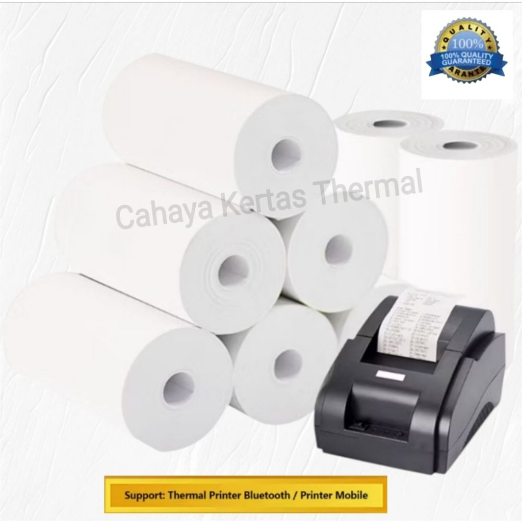 

10 Roll Kertas Struk Thermal Paper Roll 58X30/57x30 Coreless