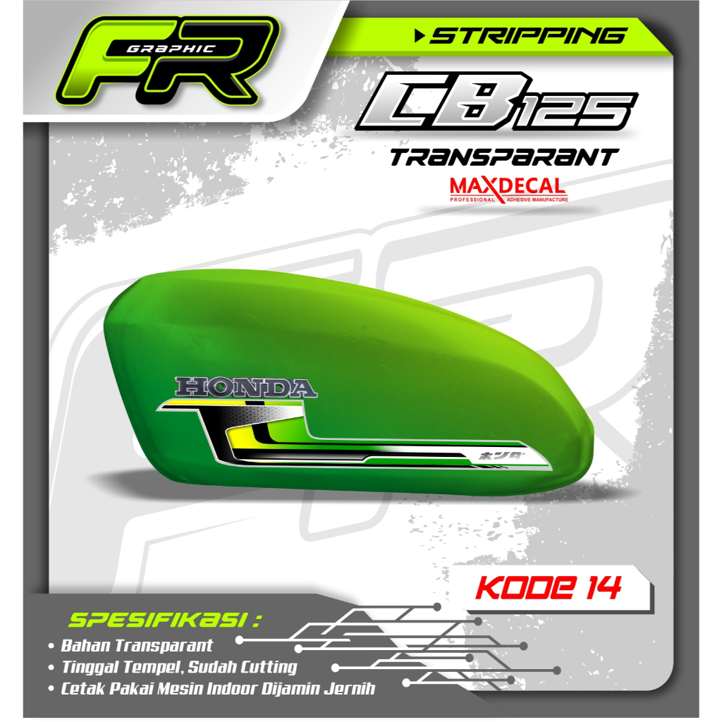 STIKER TANGKI CB POLOS CB BATIK STRIPING CB 125 CB 100 CB GLATIK  KODE 14