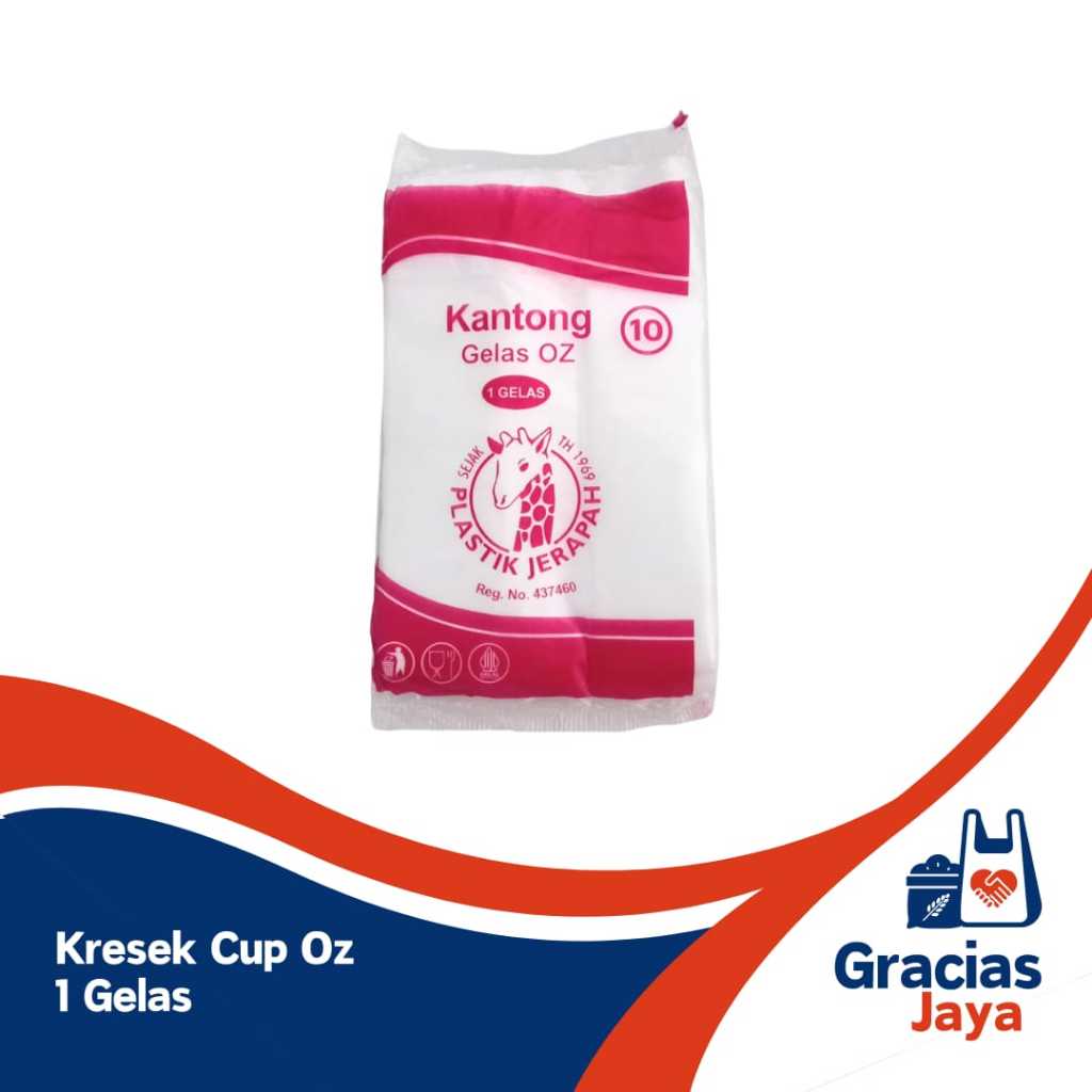 Kresek cup 1 gelas Jerapah Merah