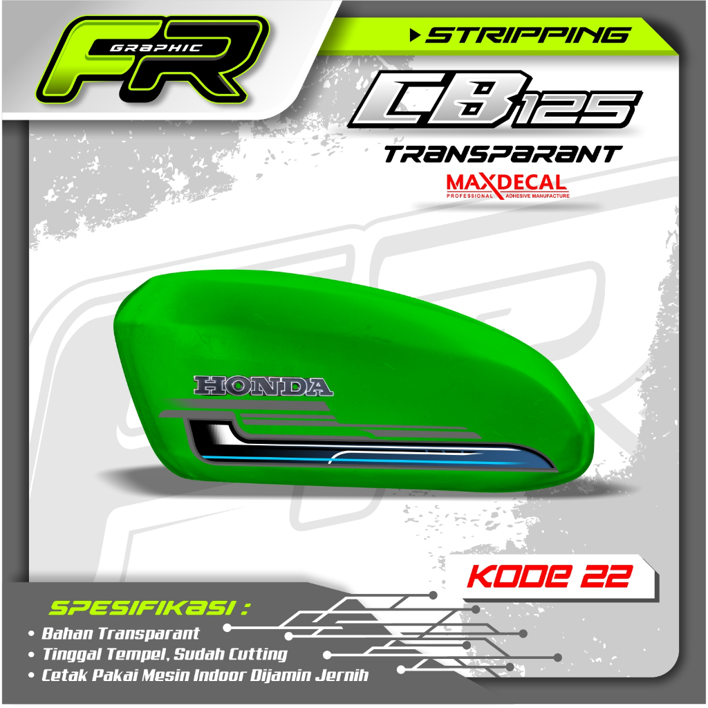 STIKER TANGKI CB POLOS CB BATIK STRIPING CB 125 CB 100 CB GLATIK  KODE 22