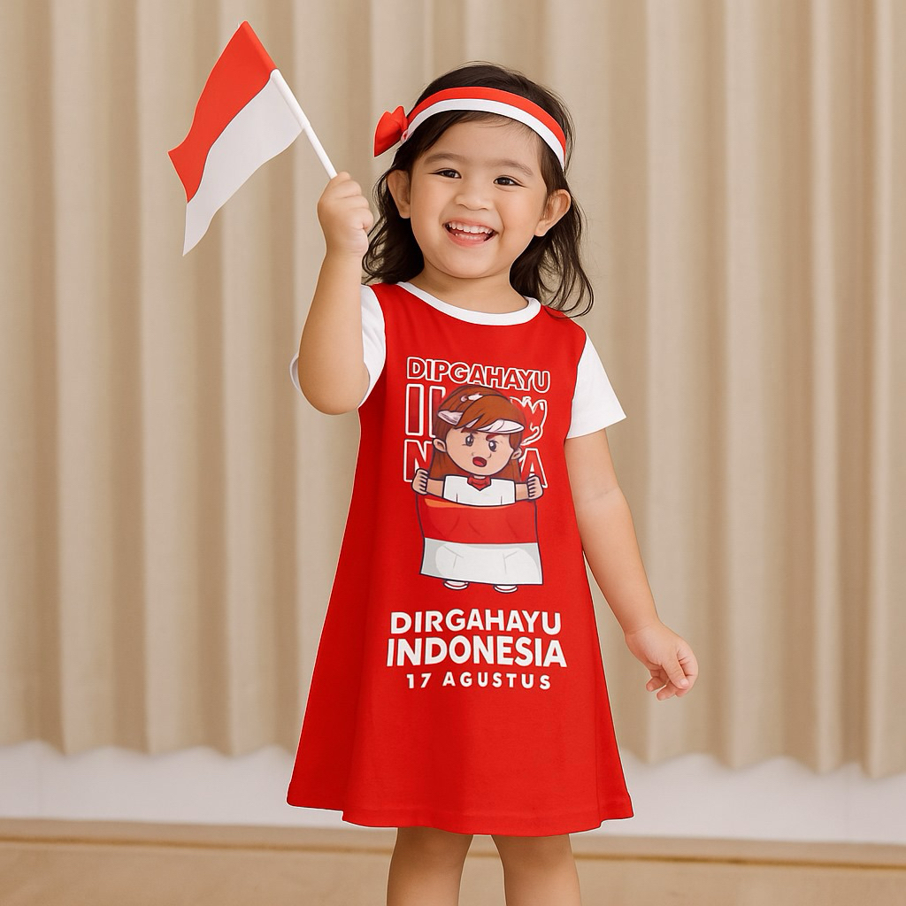 Dress Anak Merah Putih / Dress Kemerdekaan Anak / Dress Anak Agustus