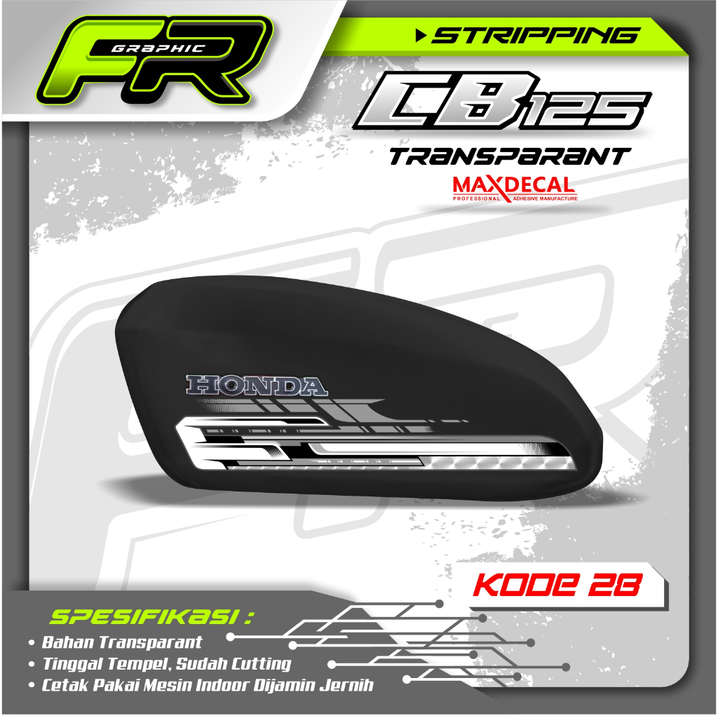STIKER TANGKI CB POLOS CB BATIK STRIPING CB 125 CB 100 CB GLATIK  KODE 28