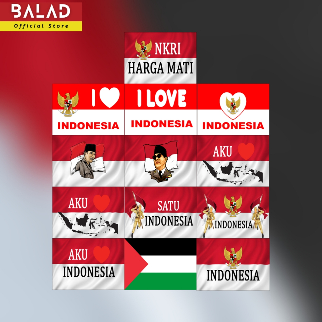 

NEW PROMO 144 PCS STIKER PIPI BENDERA INDONESIA KEMERDEKAAN HUT RI 17 AGUSTUS Cutting Putus (Die