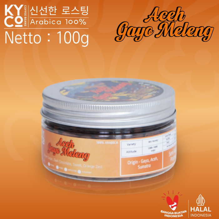 

Biji Kopi Arabika Gayo Aceh Meleng 100 gram - Semi Wash Grade 1 | Roast Beans | Brewing | Medium Roast | Fillter | Blend Kopi | Kiyowo Coffee Roastery
