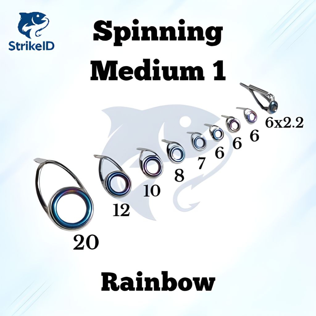 1 set Ring Joran Pancing SPINNING MEDIUM 1 Rainbow / Ring joran / Guide Ring lengkap