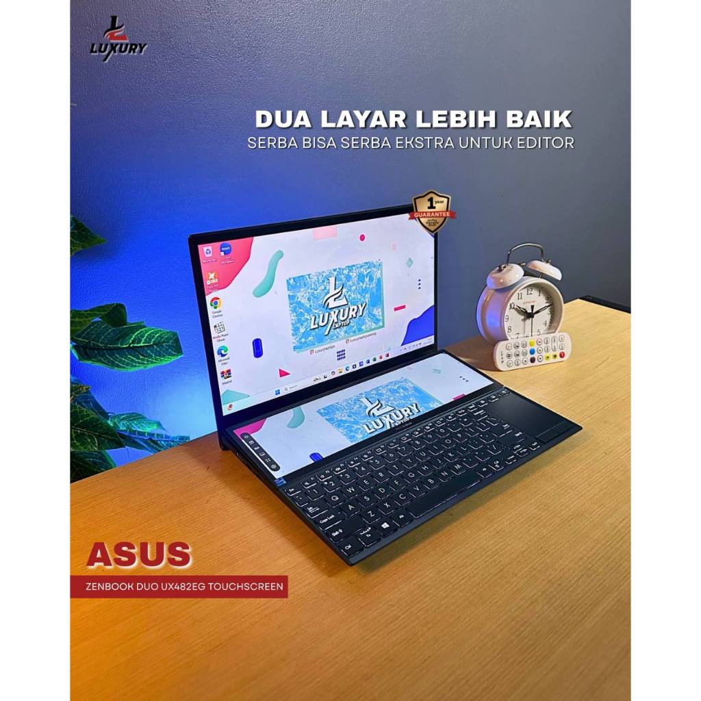 LAPTOP ASUS ZENBOOK DUO UX482EG CORE I5 GEN 11 NVIDIA GEFORCE MX450 SSD 512GB RAM 8GB LPDDR5 4267MHZ
