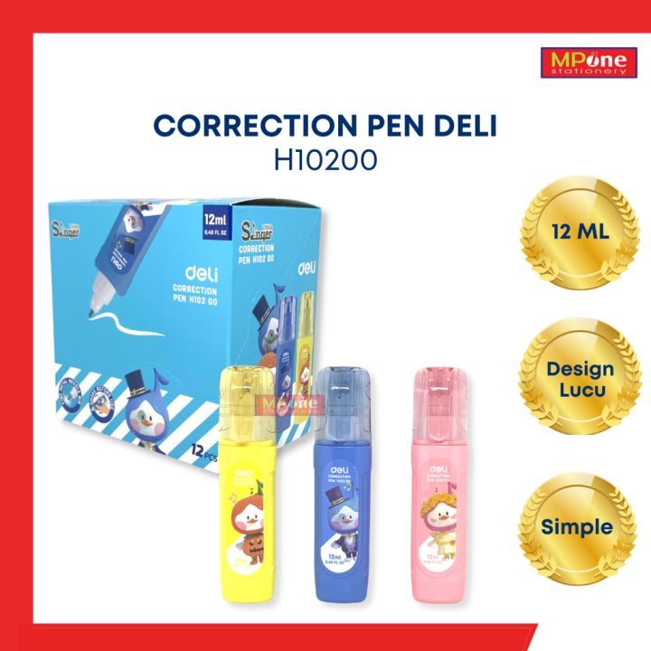 

Deli Correction Tape Cair H10200i / Tip X Cair / Tipe X Cair Isi 12ml Deli H10200
