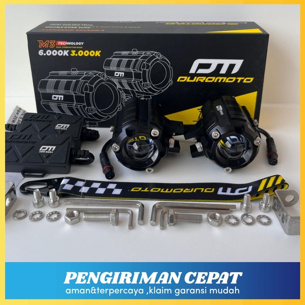 DUROMOTO M3 Pro Lampu Led Proyektor Motor Mobil Senlo