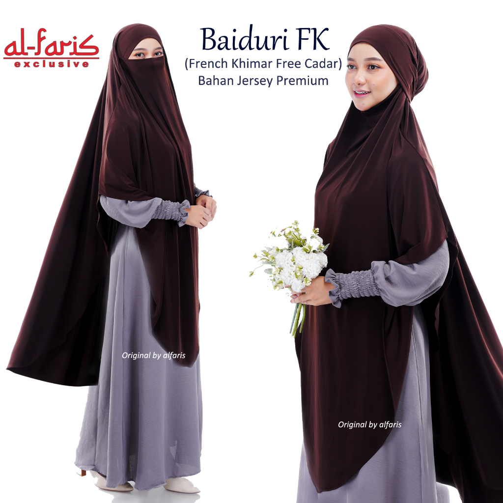French Khimar Jersey Premium Long Jumbo Free Cadar