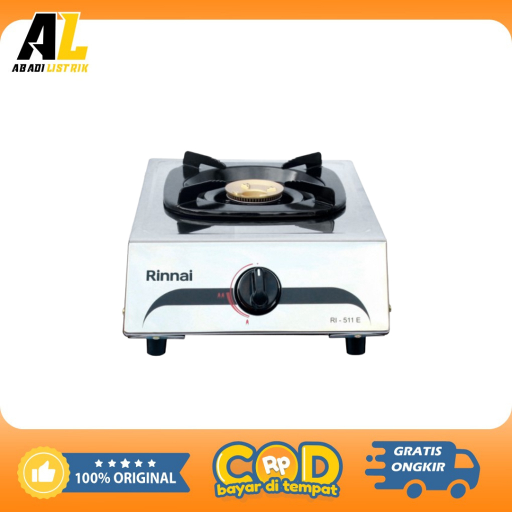 Rinnai Kompor Gas Stainless RI-511E/Kompor gas rinnai 1 tungku Stainless RI-511e/kompor gas rinnai S