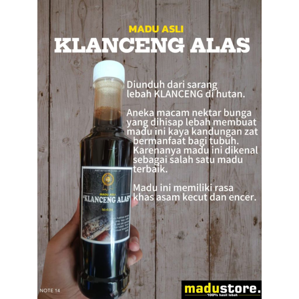 

MADU ASLI LEBAH KLANCENG ALAS || JAMINAN 100% MADU ASLI HASIL LEBAH
