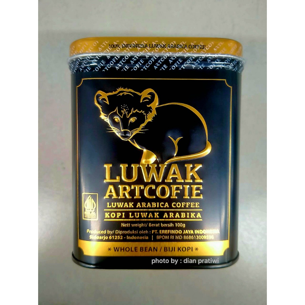 

ARTCOFIE KOPI LUWAK ARABICA PREMIUM TIN BEAN/BIJI 100 GR
