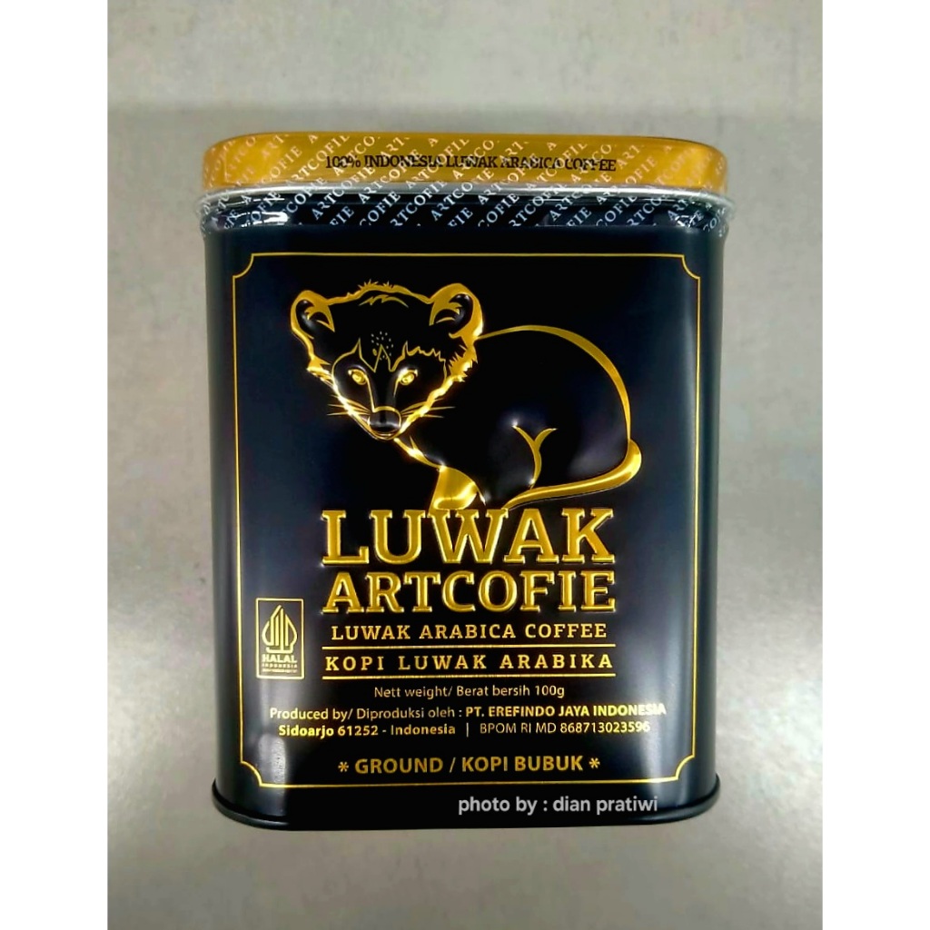

ARTCOFIE KOPI LUWAK ARABICA PREMIUM TIN GROUND/BUBUK 100 GR