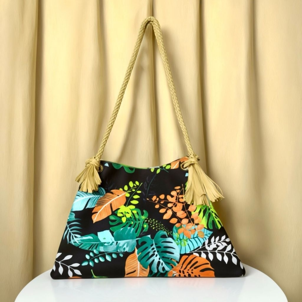 Totebag Kanvas Motif Tali Sumbu Tas Wanita Tas Tali Sumbu Tote Tali Sumbu Kanvas Motif