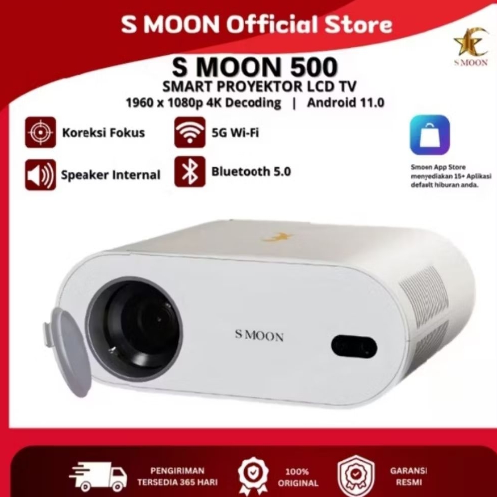 SMOON500 SMART PROYEKTOR LCD - INCLUDE HDMI - ANDROID DLL