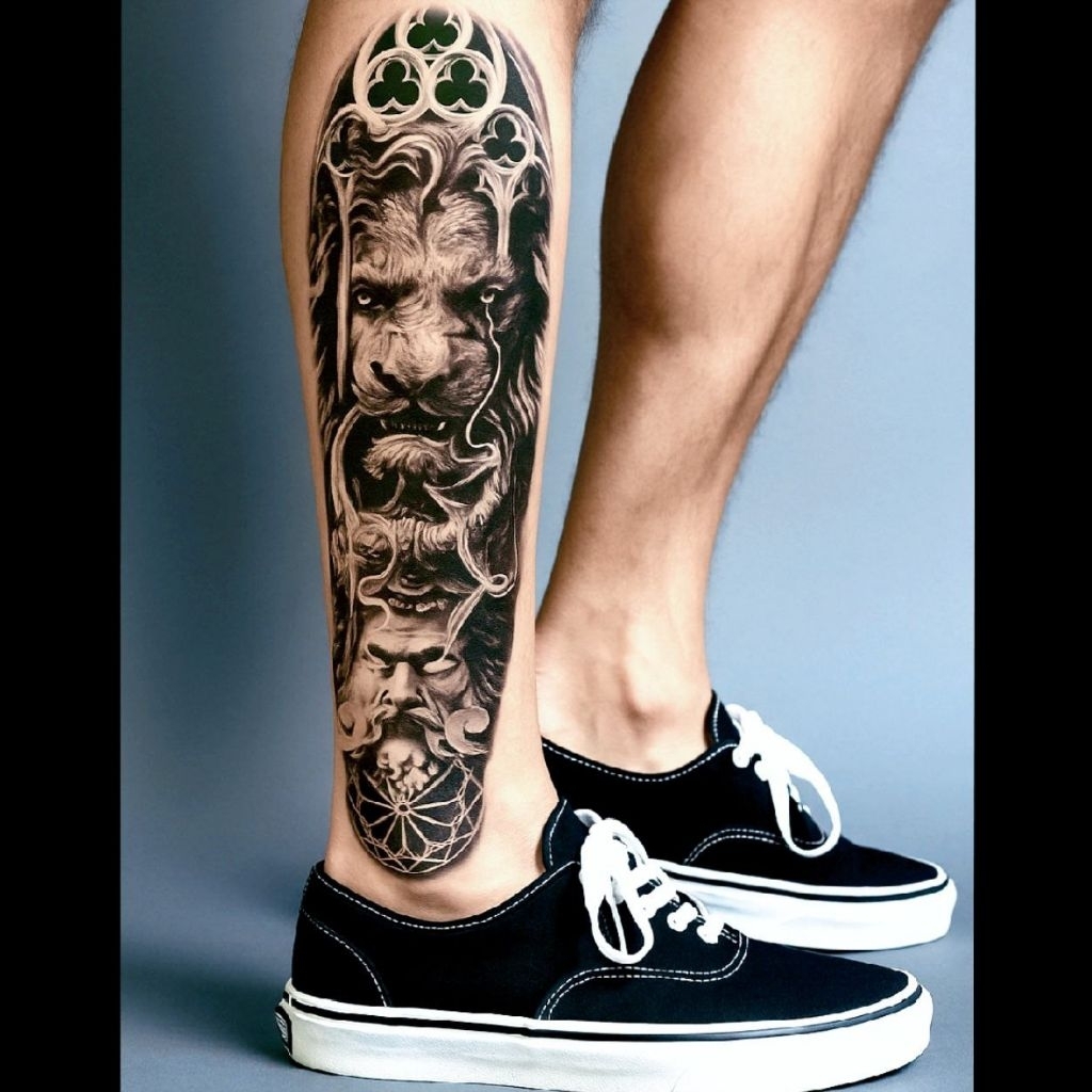 tato temporer motif singa tato tangan tato kaki