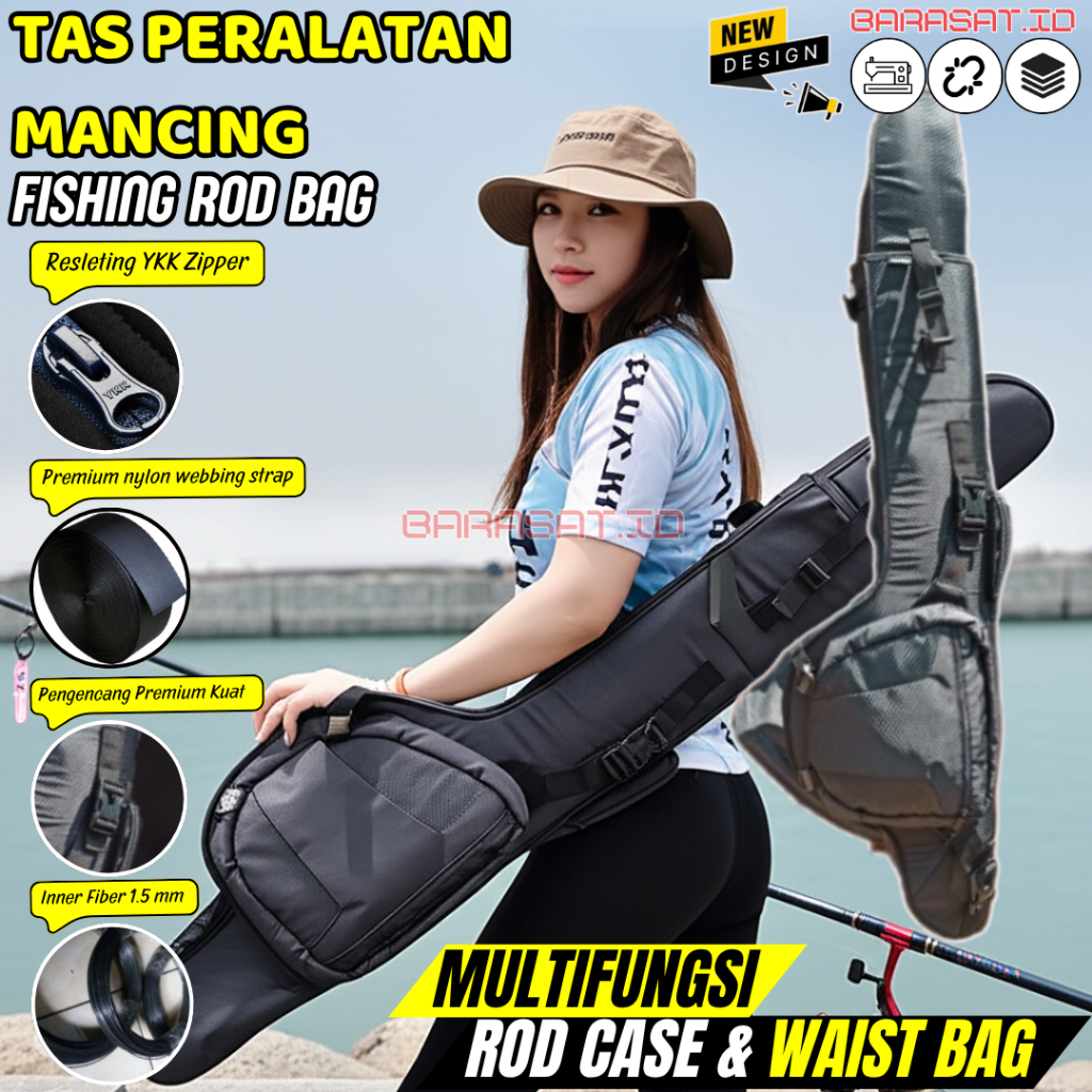 Kantong Joran Perlengkapan Mancing Tas Pancing Tegek Jinjing Slempang Bahan Tebal Kuat Multifungsi P