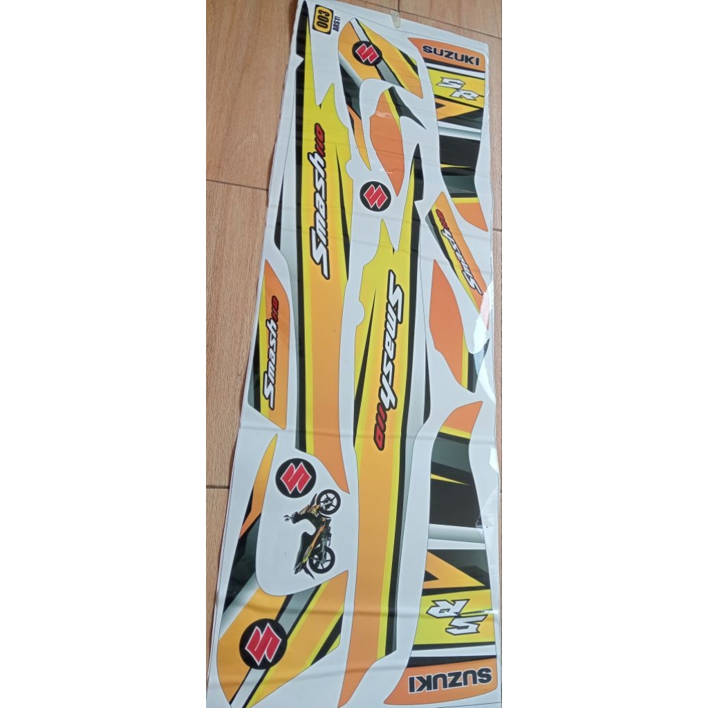 Sticker Striping Suzuki smash variasi SR orange Ars 101