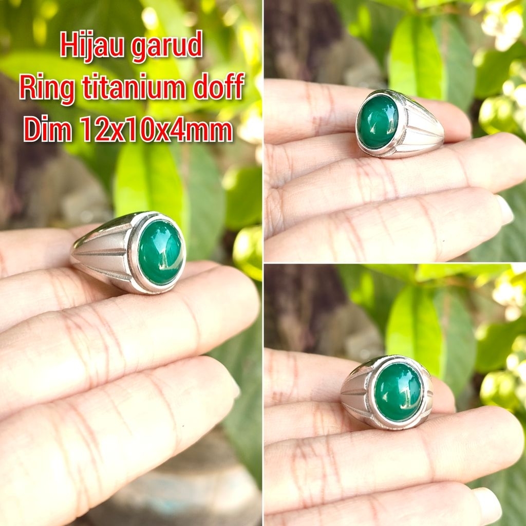 CINCIN PRIA HIJAU GARUT KECIL RING TITANIUM DOFF