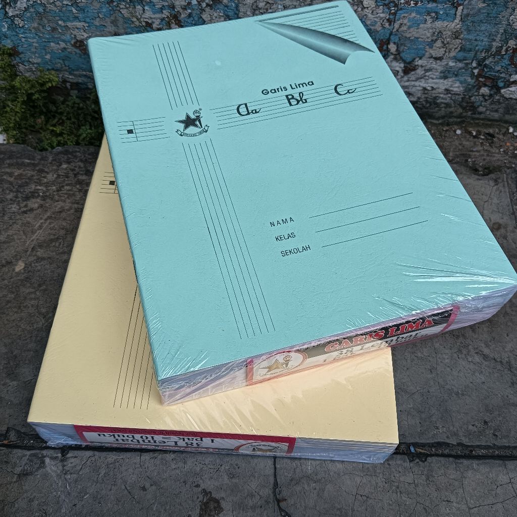 

5 Pcs Buku Tulis Garis Lima 38 Lembar Bergaris 5 Tegak Halus Bintang Obor BO Grosir