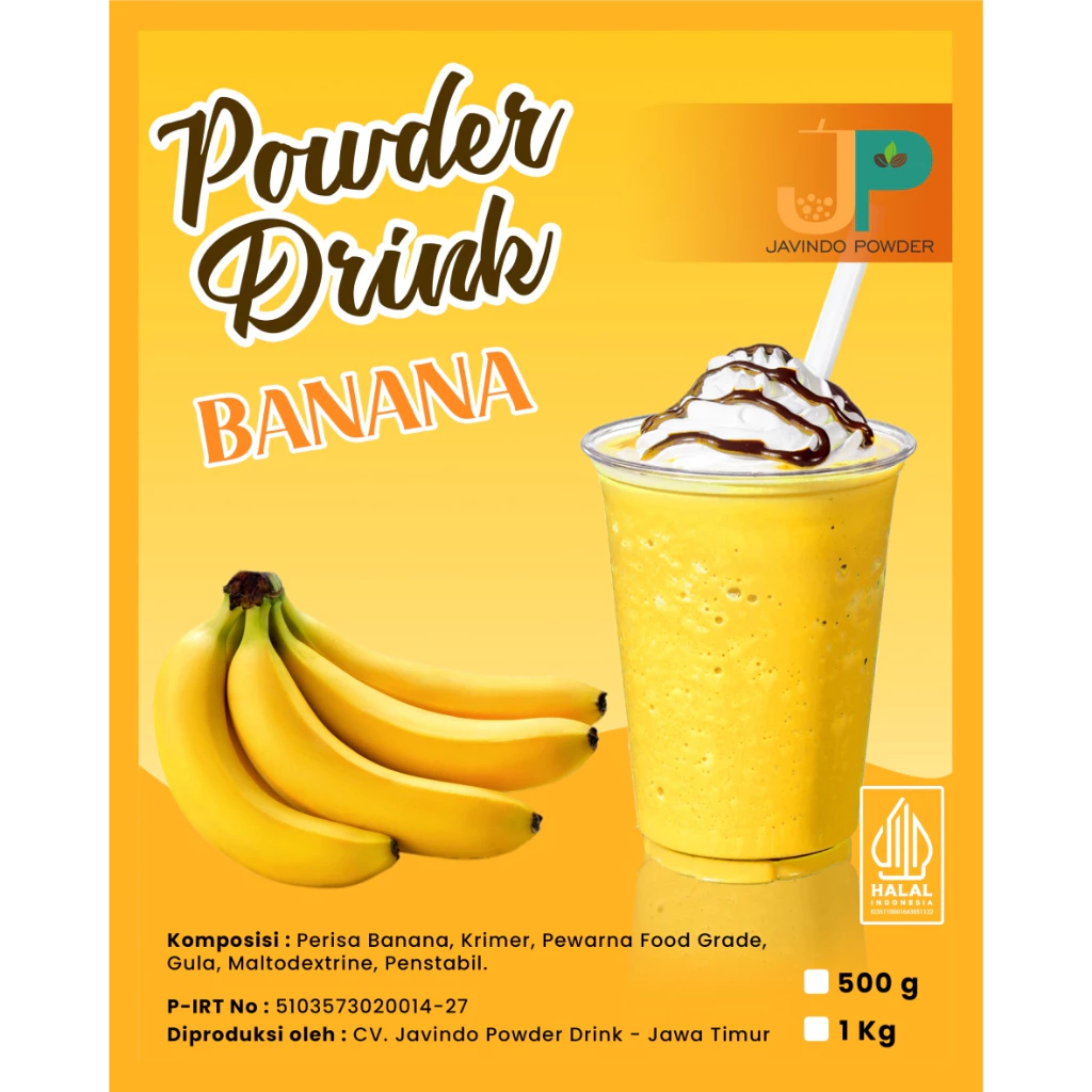 

JAVINDO Bubuk Minuman Rasa Banana / Pisang 1Kg / 1 Kg Reguler - Javindo Powder