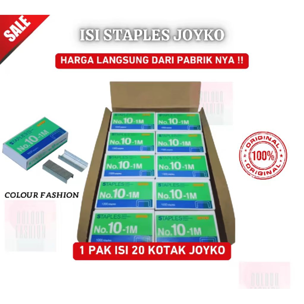 

Isi staples joyko No 10 original - 1pak isi 20 kotak/Harga grosir/Murah