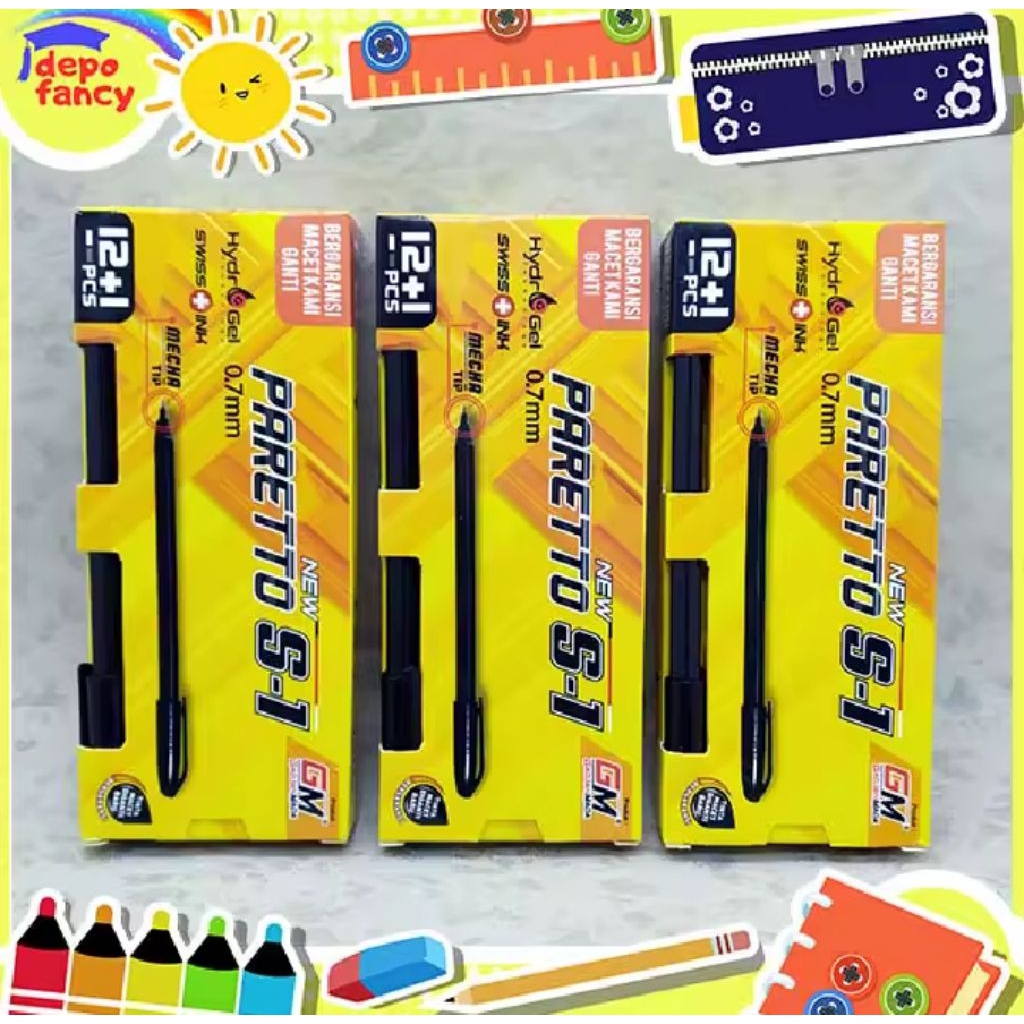 

Balpoin standard paretto 1pak isi 12+1 pcs/pulpen/Harga grosir