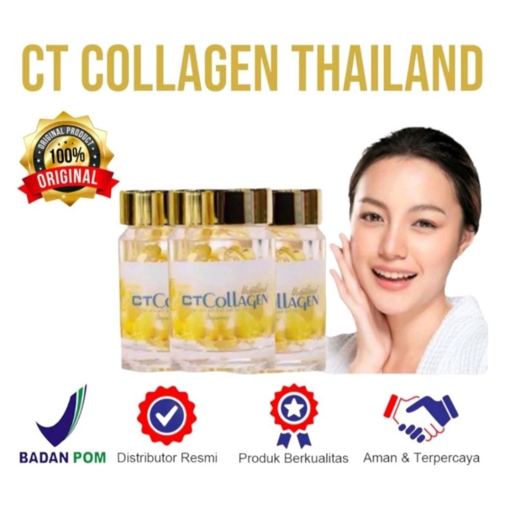 CT Collagen suplemen kecantikan original thailand | pemutih badan 100% original isi 40 butir