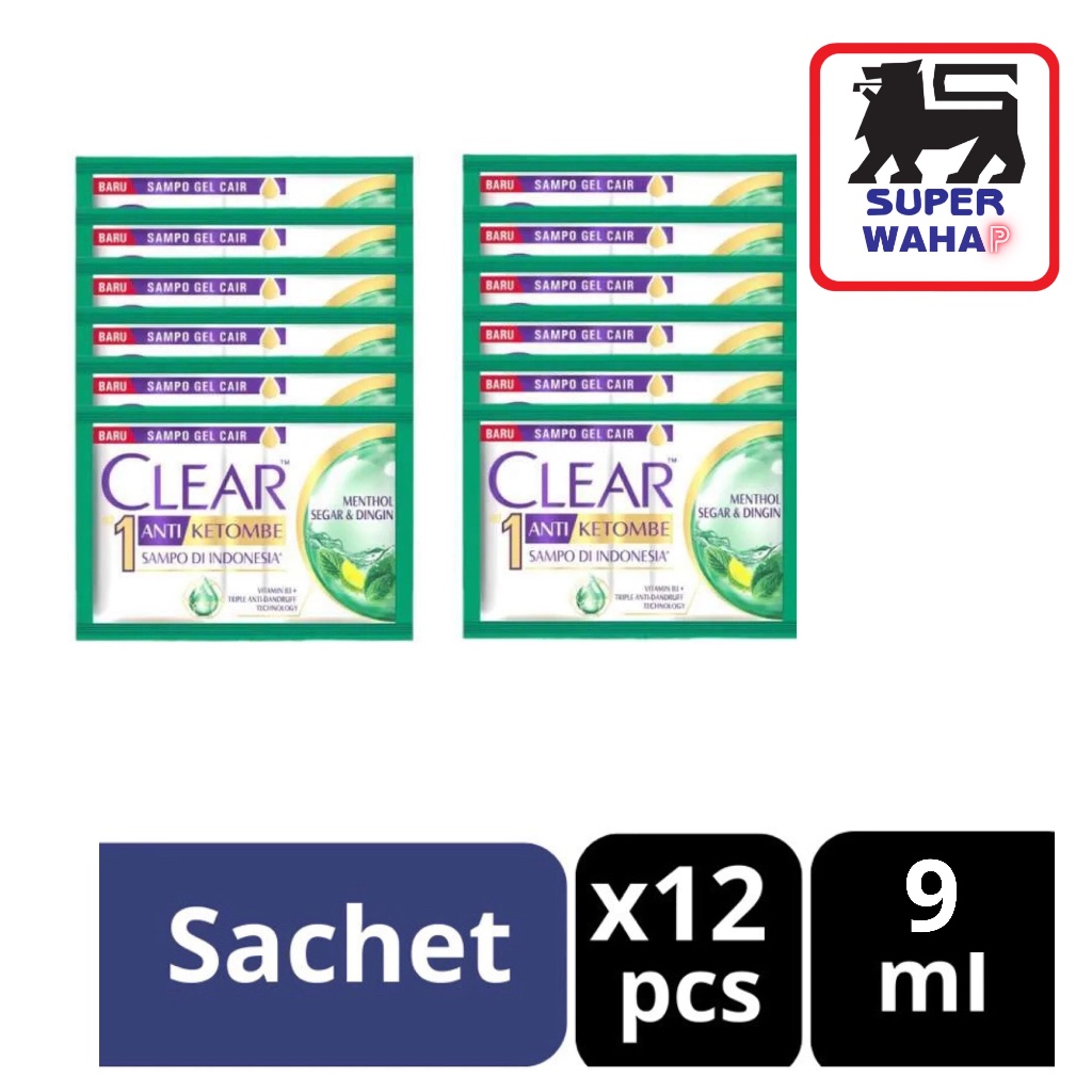 Clear Sampo Menthol sachet 1 Lusin Isi 24 Pcs