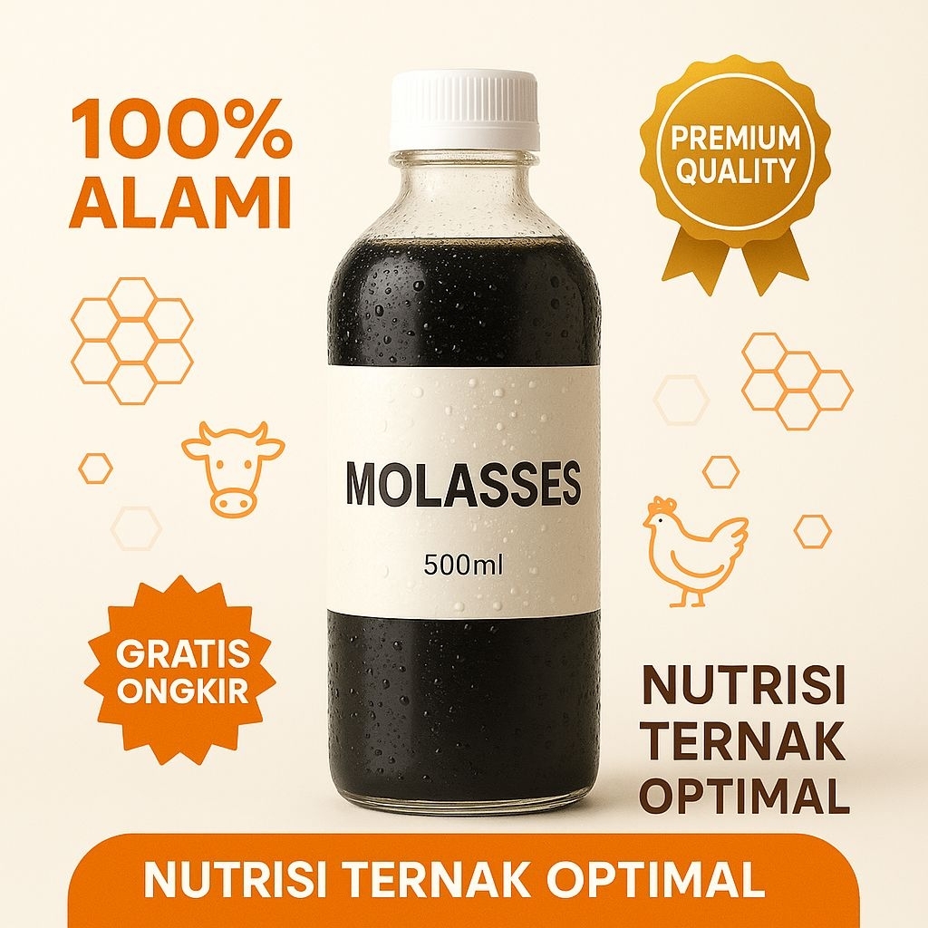 [GRATIS ONGKIR] Molase Premium 500ml - Tetes Tebu Pakan Ternak & Fermentasi, Nutrisi Tambahan Sapi/K