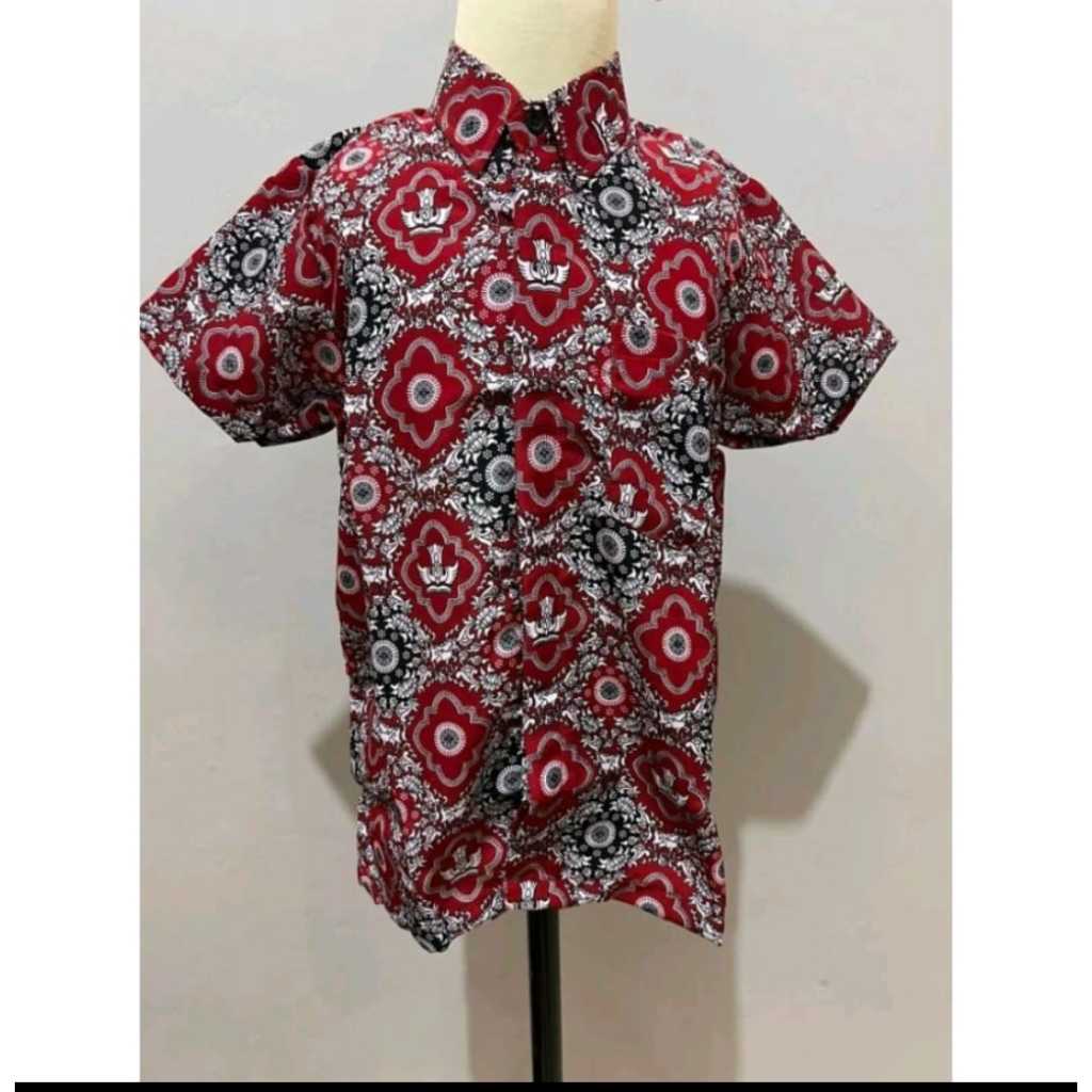 seragam sekolah batik SD tunas harapan merah nasional lengan pendek