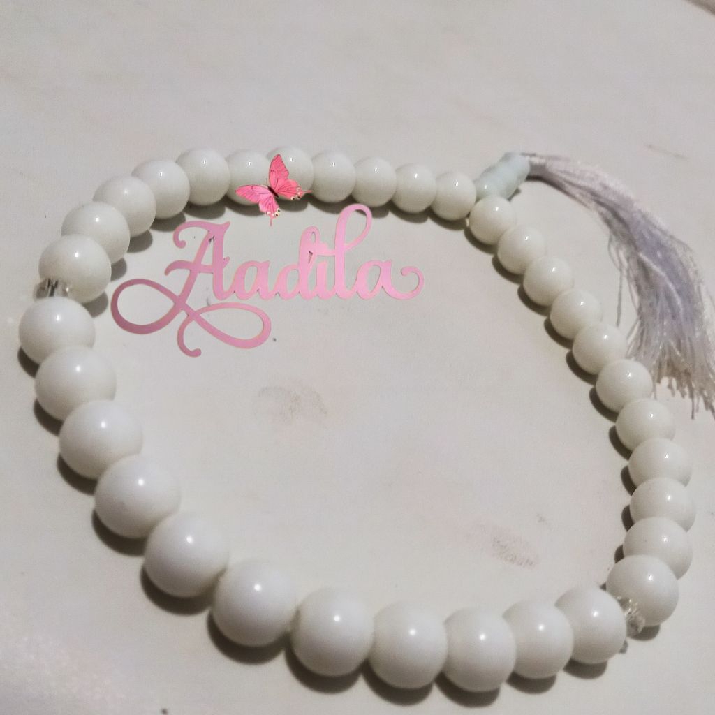 TASBIH GIOK PUTIH SUSU 10MM 33 BUTIR