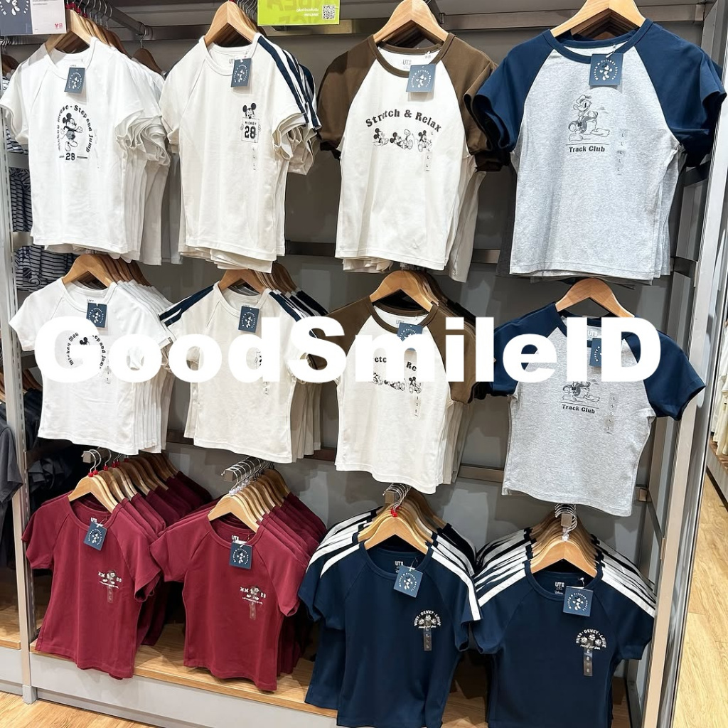 SALE Women T-Shirt Mini UT DISNEY Lengan Pendek Crop Top Kaos Wanita Cewek Atasan JASTIP UNIQLO 2