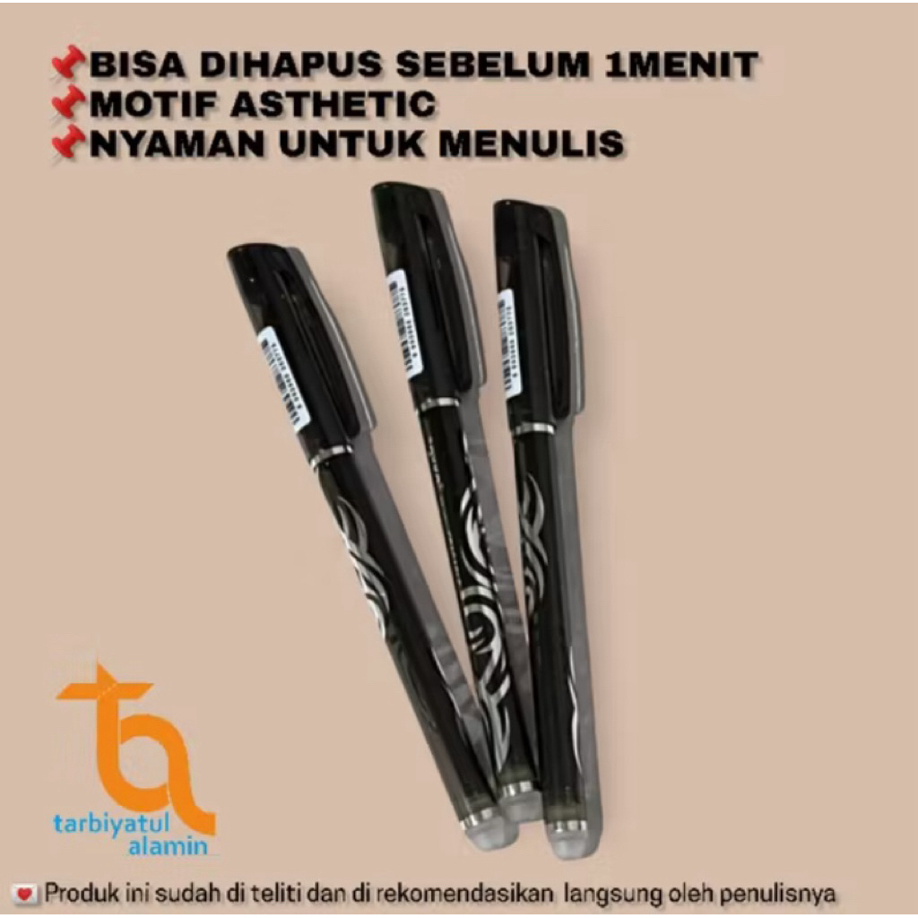 

pulpen khusus alquran tulis, bisa di hapus sebelum 5menit dengan ujung pulpen