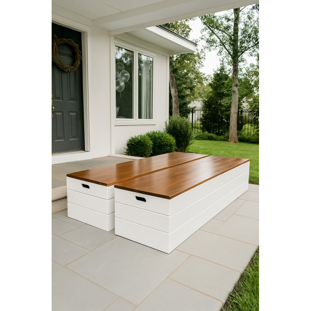 Lemari Kabinet Bangku Kayu Penyimpanan Kursi Box Multifungsi Elegan