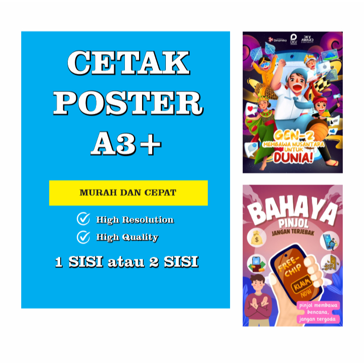 

Cetak Poster Custom A3+ | Poster Dinding Aesthetic | Poster Foto Design Sendiri